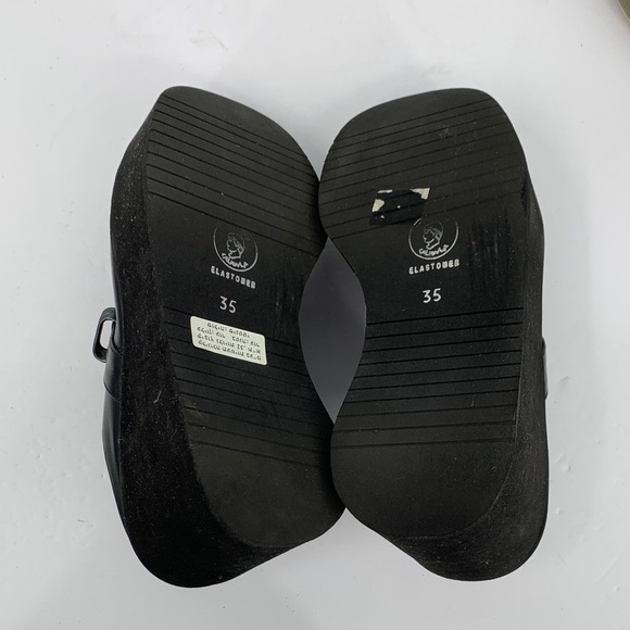 Caligula chunky clogs shoe wedge platform black leather slide Israel clunky 35 5 - Picture 6 of 7